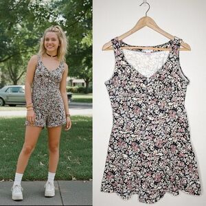 Vintage 90’s Ditsy Floral Print Cotton Romper grungecore